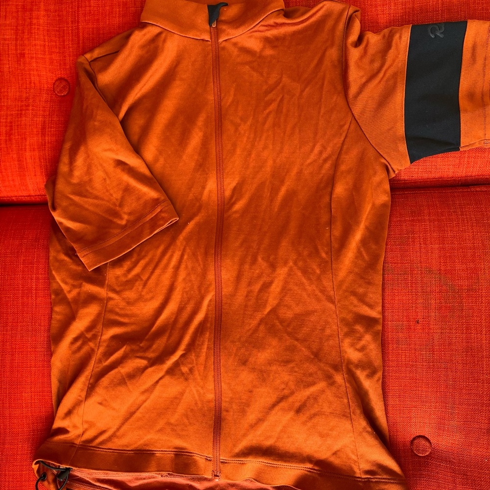 Rapha, female, rusty orange & dark blue, medium, short sleeve, cycling jersey